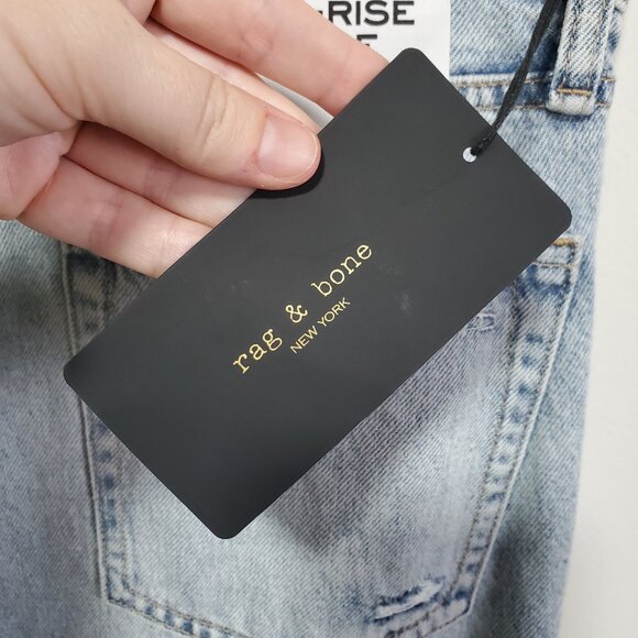 RAG & BONE NWT The Serena High-Rise Splice Jeans Wide Leg Oconee Womens 28 x 31" - Picture 8 of 16